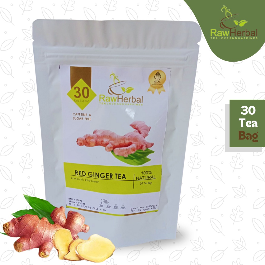 Portable Style Red Ginger Tea : Teh Jahe Merah Pure 100% Organic 30 Bag x1 Chic - Image 4