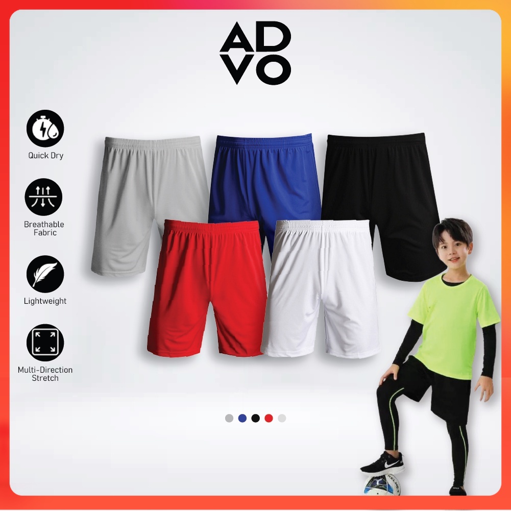 ADVO Microfiber Short Pant Kids Seluar Pendek Lelaki Bola Sport Men Seluar Sukan Lelaki Short Pants Shorts Quick Dry