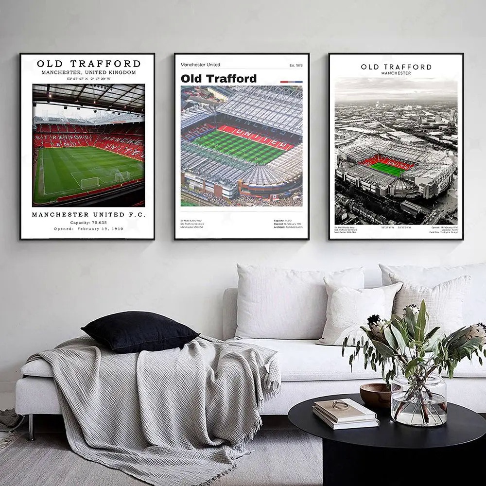 Sports Venue Canvas Painting Football Field Cricket Old Trafford Stadium Wall Art Poster Manchester United Print Gift Room Decor