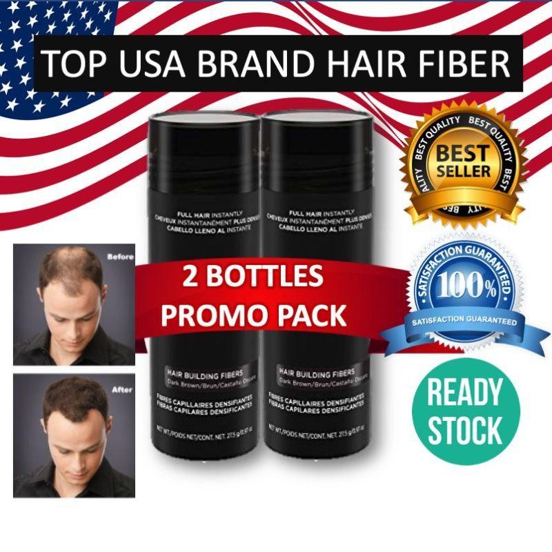 BEST PRICE TWIN PACK ( 2 bottles 27.5g ) Popular US Brand Black Hair Fiber Instant Hair Loss Concealer