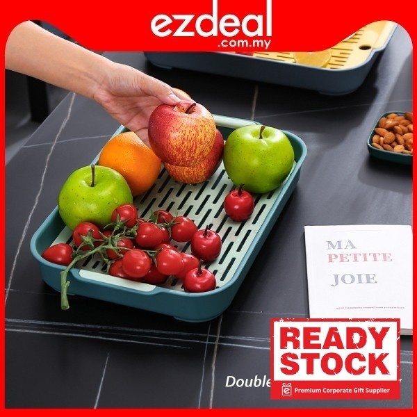 Multipurpose Double Layer Drain Tray Tableware Chopsticks Cup Dish Bowl Drainer Water Sink Holder Basin Drain Pan 沥水盘