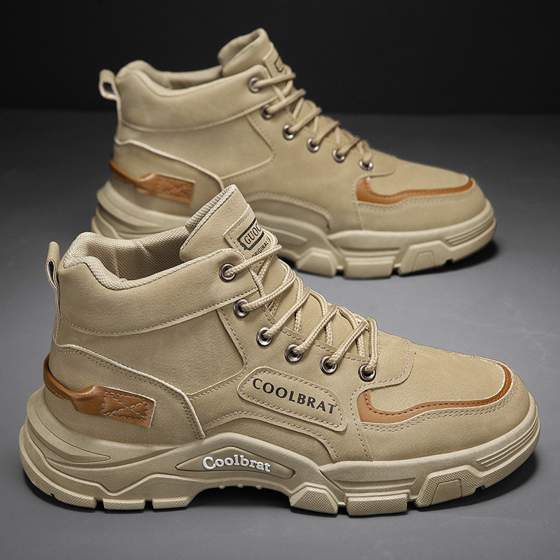 Men’s High Top Shoes, Workwear, Windproof, Outdoor, Hiking, Cold Weather, Worker’s Foot Protection,mens Boots, Student Shoes, New Spring Collection 2025