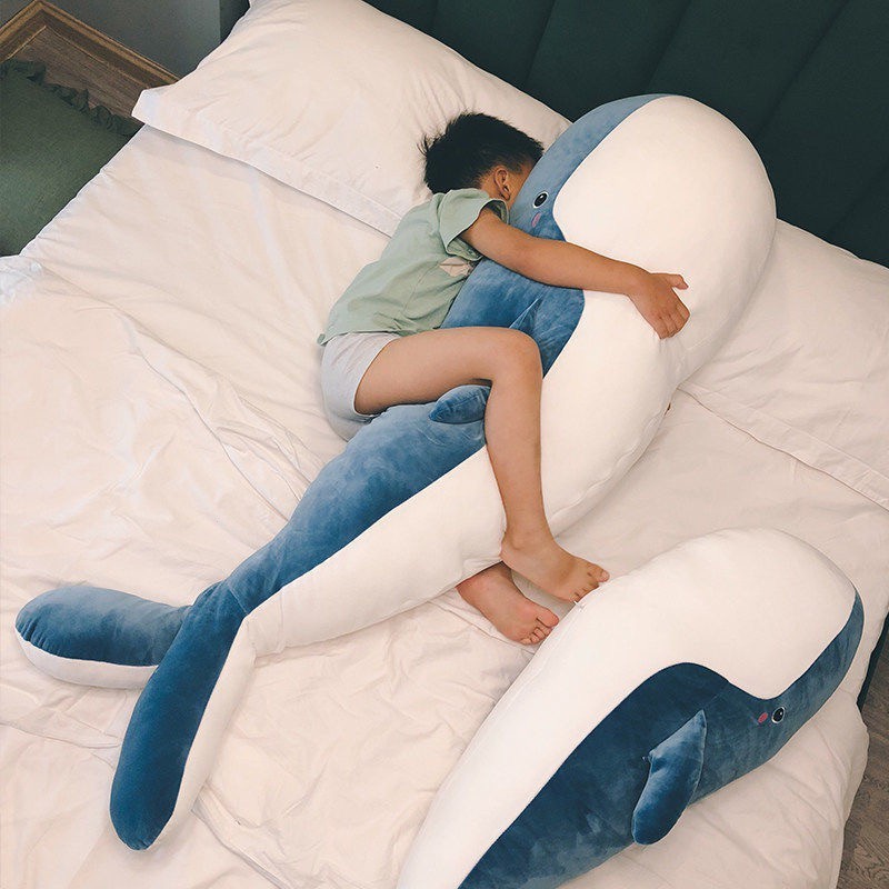 JFMM ✨⚡AIXINI 50-120cm Giant New Whale Plush Toys Big Soft Stuffed Sleeping Pillow Cute Sea Animal Fish Blue Shark Doll Kids Baby Birthday Gift