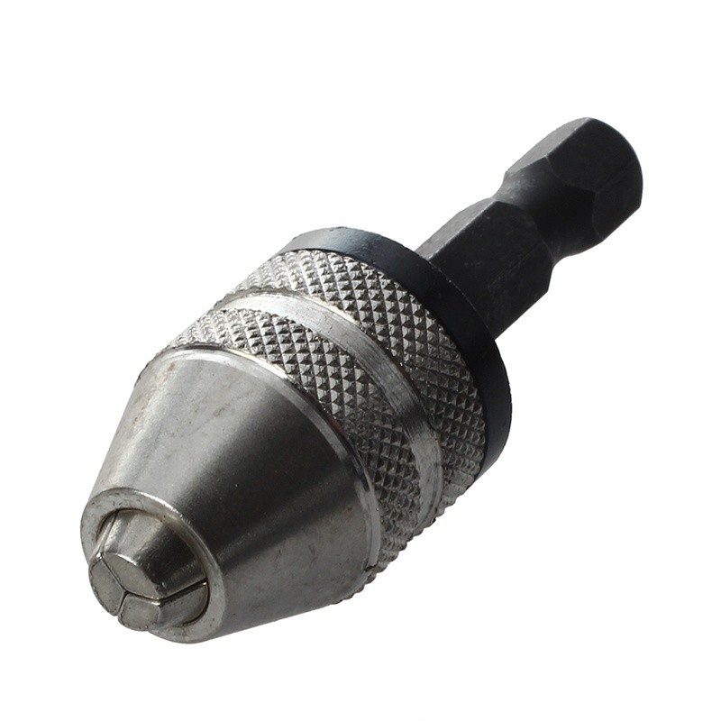 DIY Workshop Silver+Black 6mm Keyless Drill Bit Chuck Quick Change Adapter Converter Hex S Heavy Hardware - Image 4