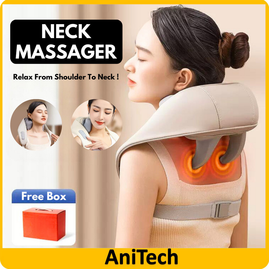 Electric Neck Massager 8D Kneading Hot Compress Full Body Shoulder Neck Massager For Home Office Pain Relief 肩颈按摩器