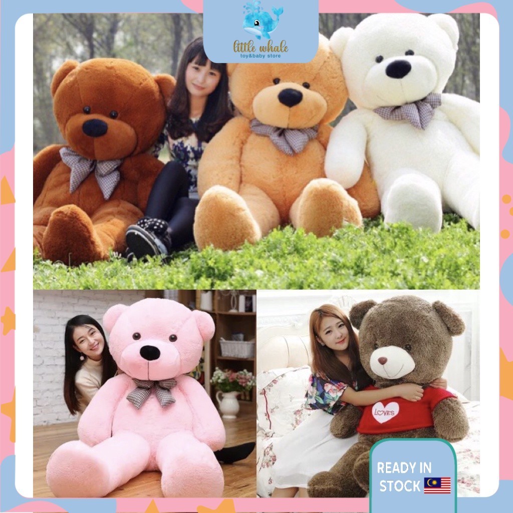 Giant Big Teddy Bear Ribbon Love Soft Big Skin Plush Poys Kids Doll Gift(40,60,80,100,120,140,160,180CM)