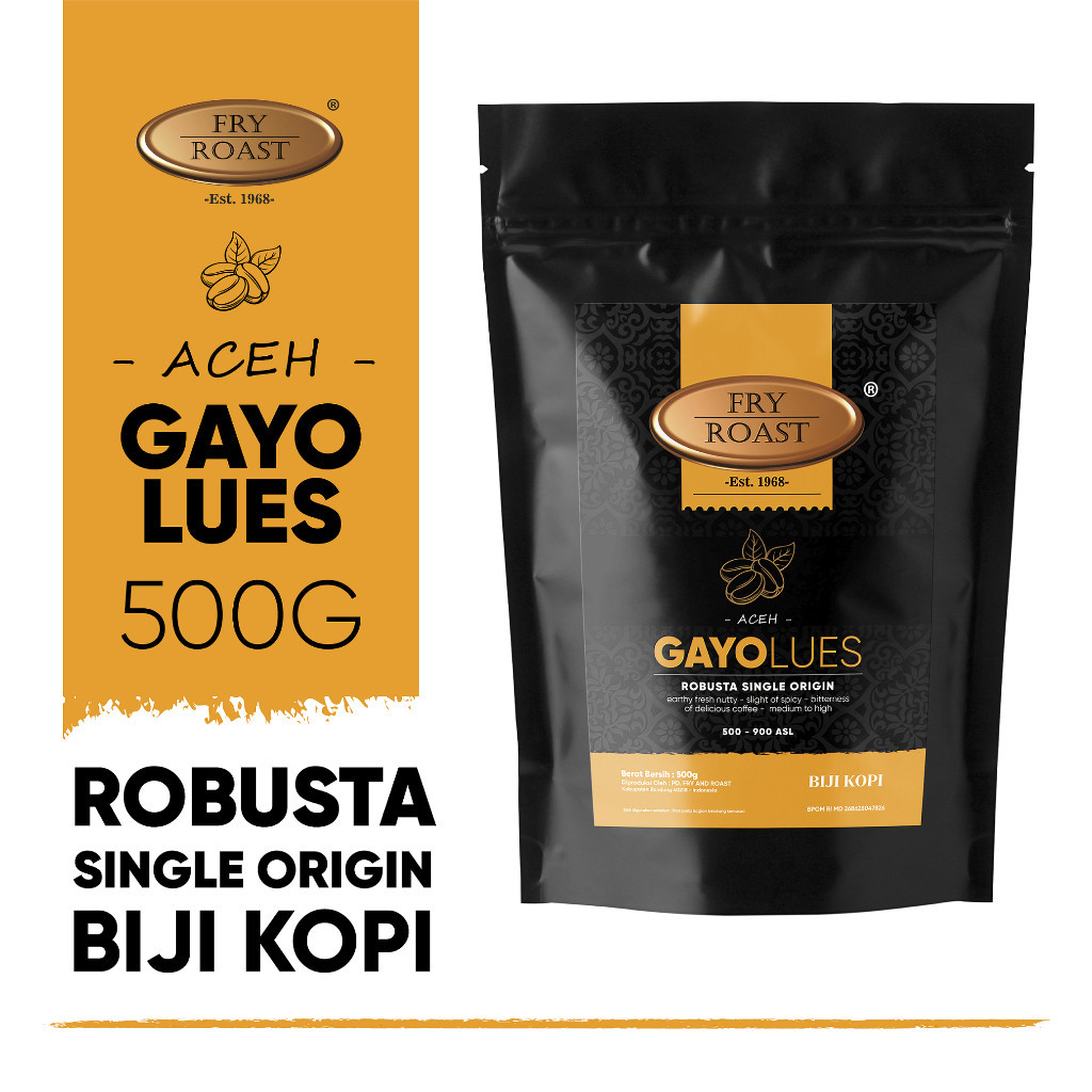 Aceh GAYO LUES ROBUSTA Coffee 500 Grams (Seeds/Powder)