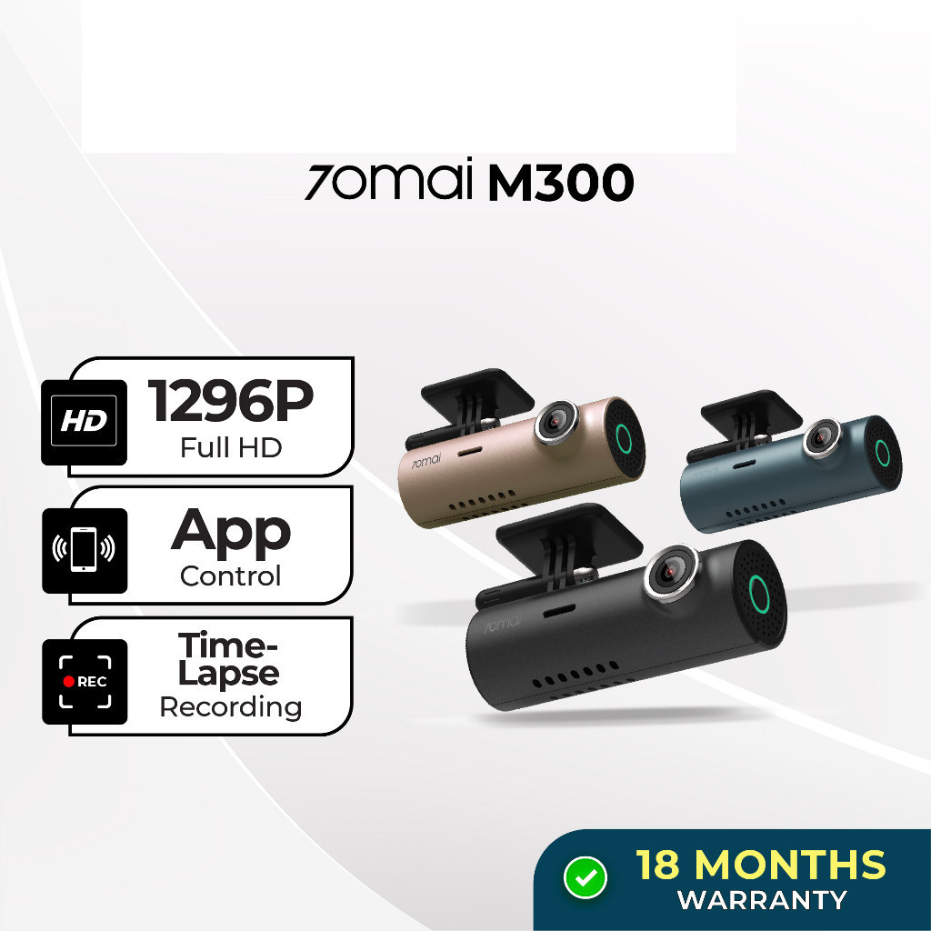 DACD 70mai M300 Car Recorder Dash Cam 1296P 140 FOV WDR App Control Parking Mode