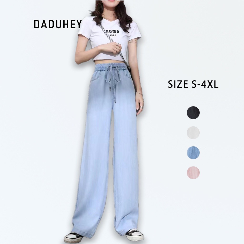 Daduhey baju raya 2024 Wide-Leg High-Waist Straight Trousers