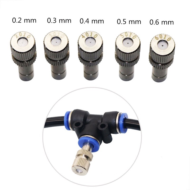 Premium Multi 6mm Slip Lock Quick Connector Atomization Misting Water Fog Mist Nozzle Garden Irrigation 0.2mm 0.3mm 0... - Image 3