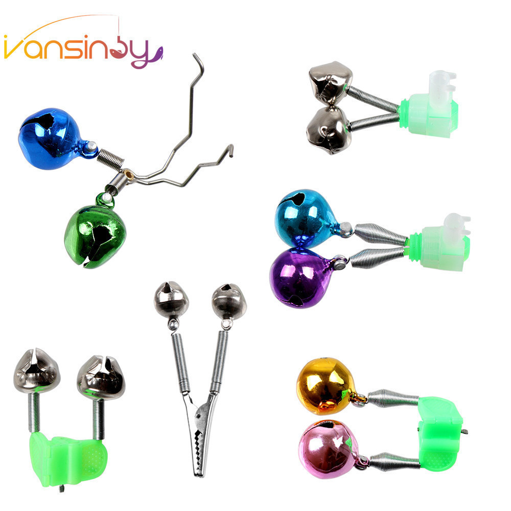 1pcs Fishing Rod Clips Fishing Alarm Bells Plastic with Dual Alert Bells Fishing Gear Accessory