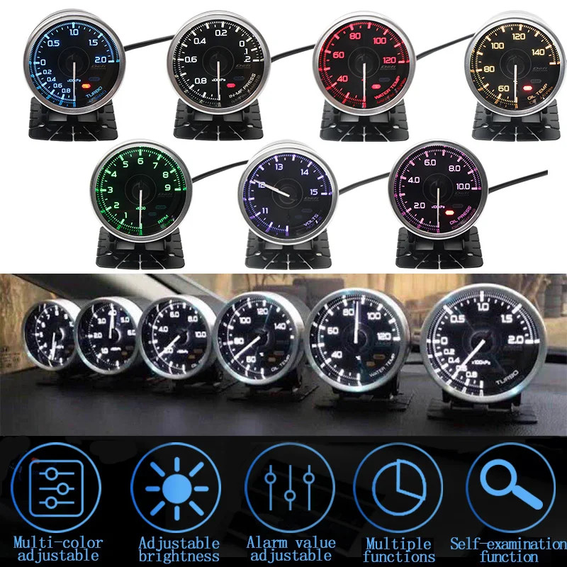 Defi Advance A1 60mm Defi Meter 7 Colors Water Temp Gauge oil pressure oil temperature voltage Turbo Boost gauge