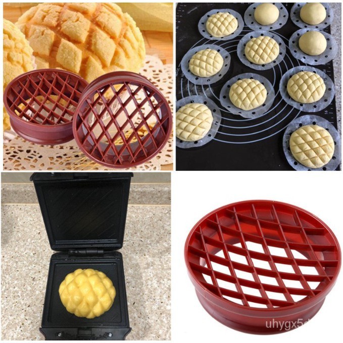 W3a7 Bread mould poluo acuan roti maker cutter baking tools 菠萝面包塑胶模 pineapple mold