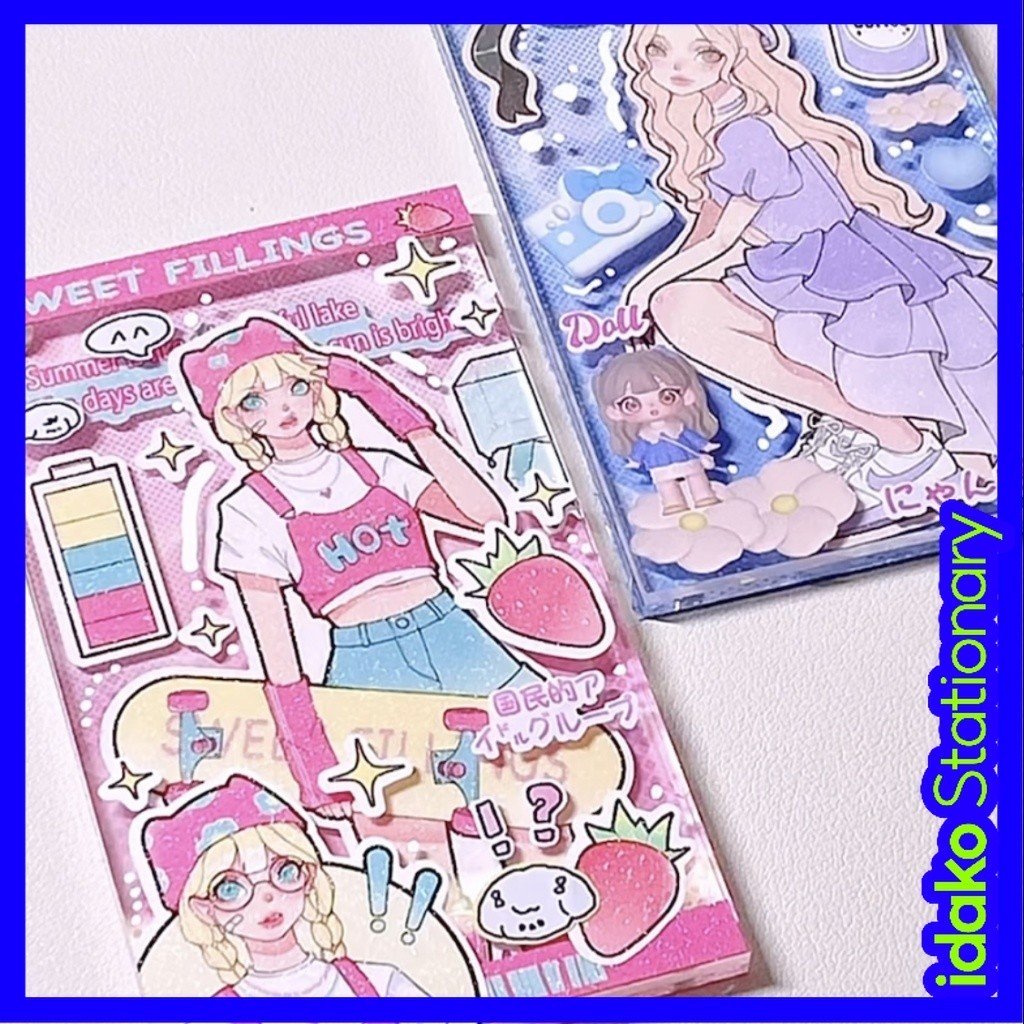 idako Enam helaian gadis Haili manis subkultur manis watak keren goo kad pelekat Poket stickers akaun tangan scraping buku goo pelekat Poket stickers akaun tangan scraping sarung telefon bimbit domi SS523