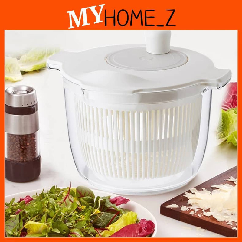 MYHZ_ Rotary Salad Spinner Dehydrated Machine Manual Salad Dehydrator  Vegetable Colander Water