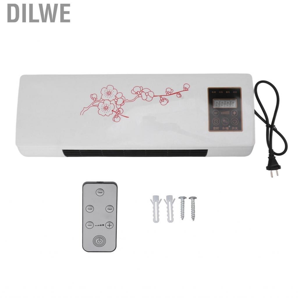 Dilwe Air Cooler Heater Versatile EU Plug 220V Portable Low Noise Wall Mounted Cooler With Remote Control for Bathroom Bedroom