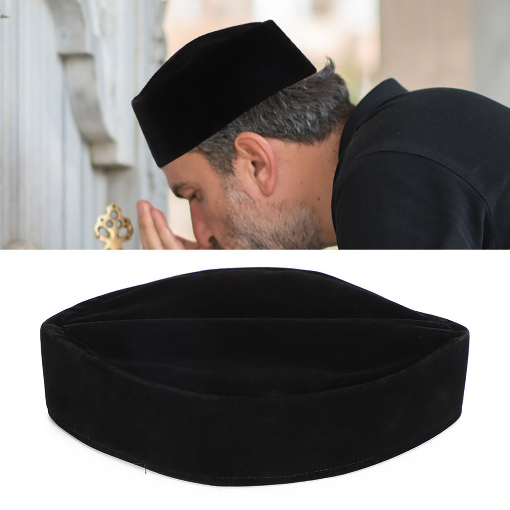 [CSS]Muslim Hat Male Black Southeast Asian Malay Islamic Worship Soft Gold Velvet And Cardboard Fixed 59cm