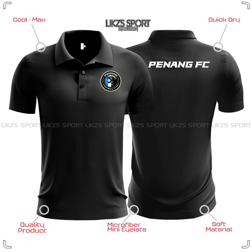 Days Sport Pulau Pinang FC Travel Jersey DX2-PM Football Futsal Polo   Wear  Apparel Microfiber Baju Berkolar Penang