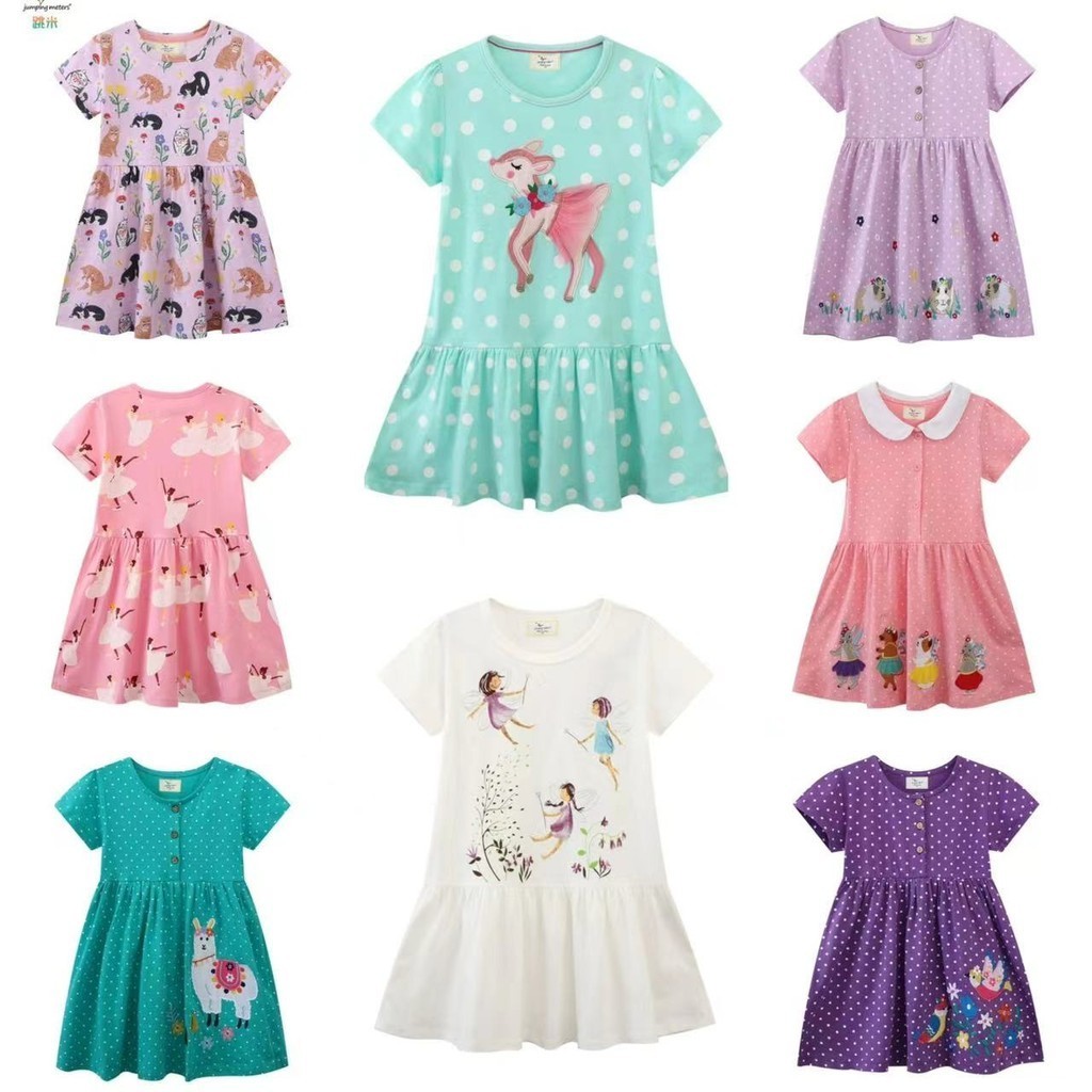 Children's clothing girl dress baby girl clothes long-sleeved dress childrens skirt print girl dress baby skirt-qqz@jumping