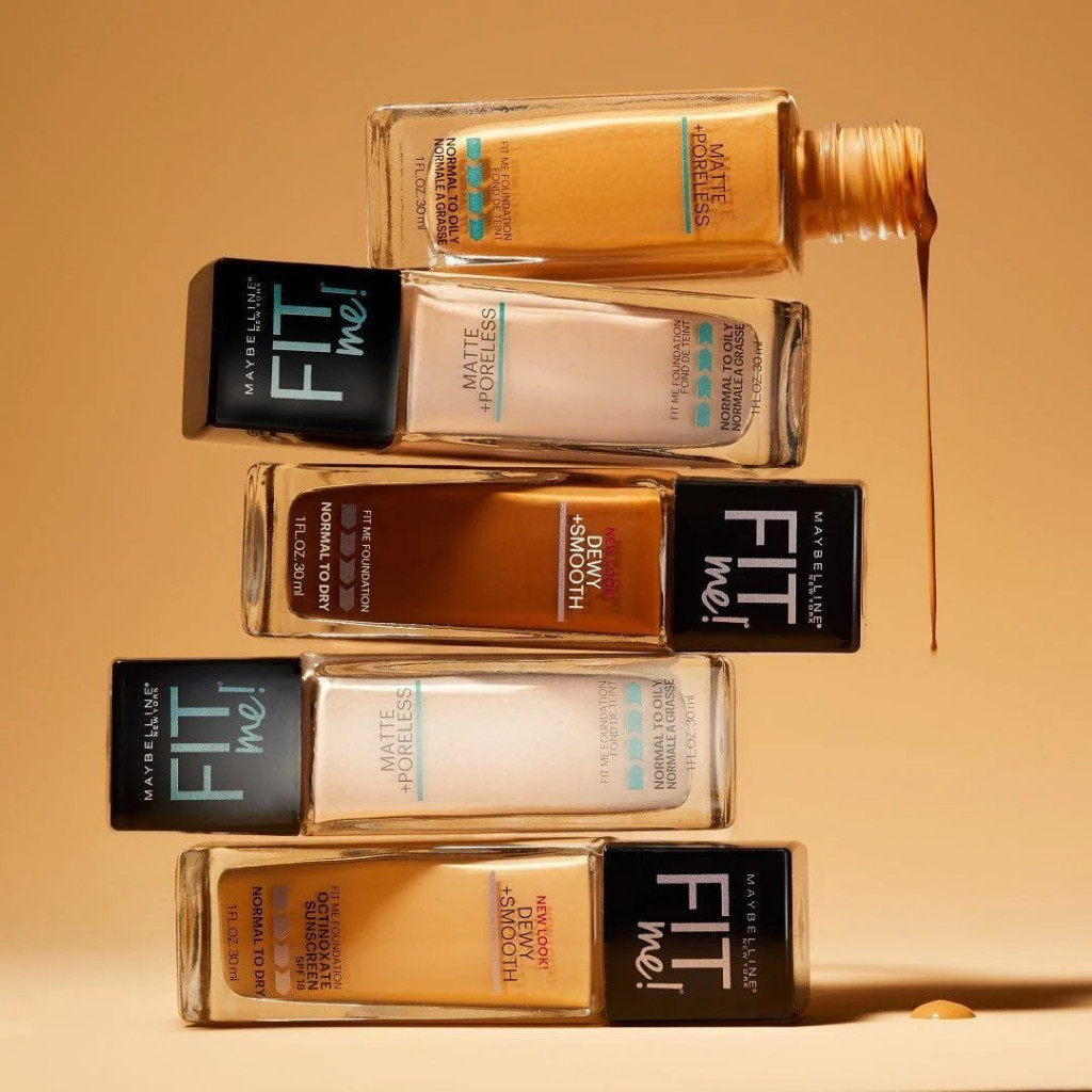 Maybelline New York Fit Me Matte+Poreless Liquid Foundation Oil Free With Clay 30ml With Pump