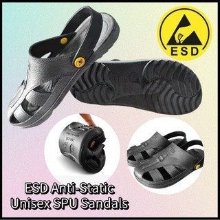【Uhome】ESD Anti-Static Sandals SPU Toe Protection Slippers l Unisex ESD Slipper l ESD 4 Holes Safety Slipper