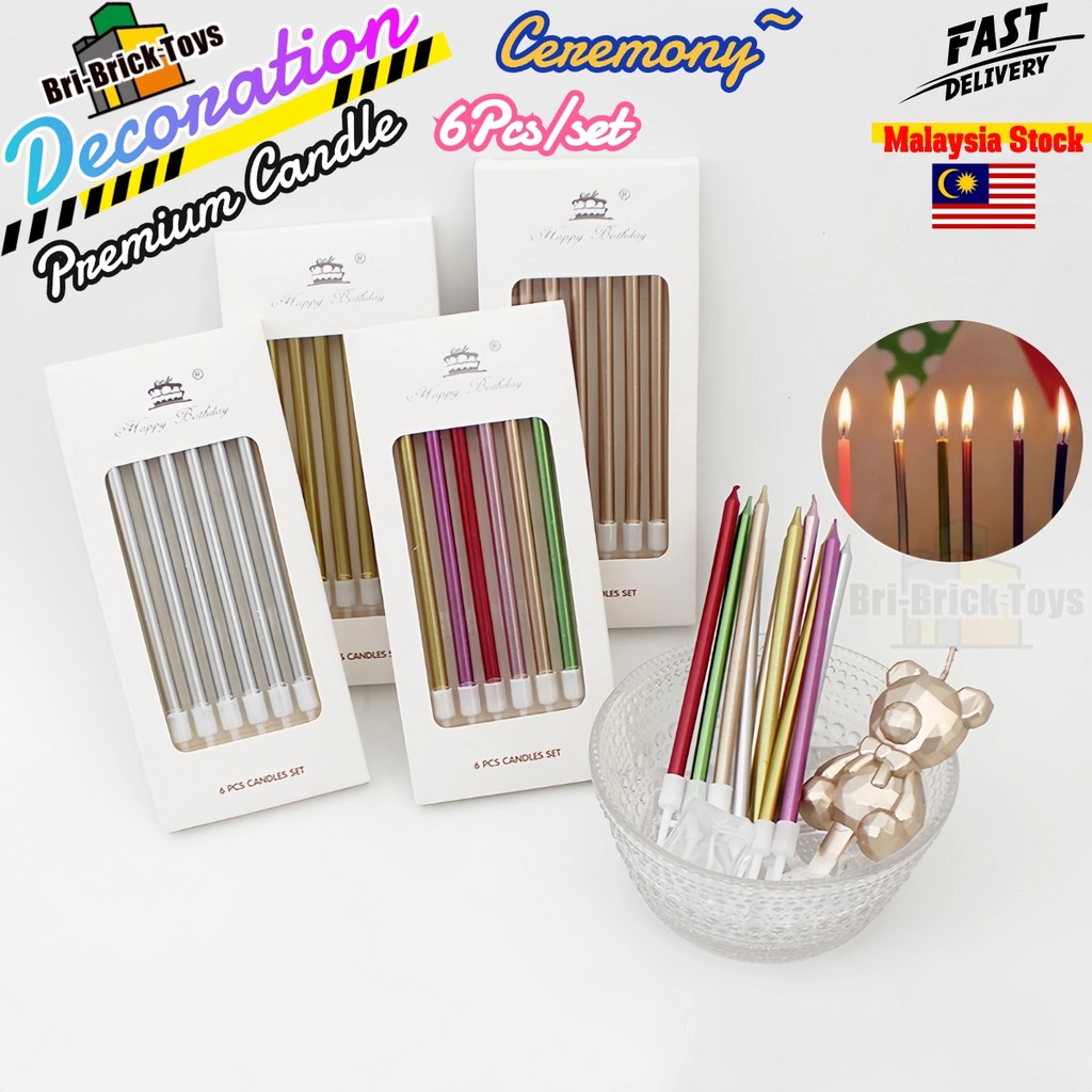 6PCS Pencil Candle Cake Decoration Novelty Birthday Cake Candles Party Supplies Great For Birthday Anniversary Wedding