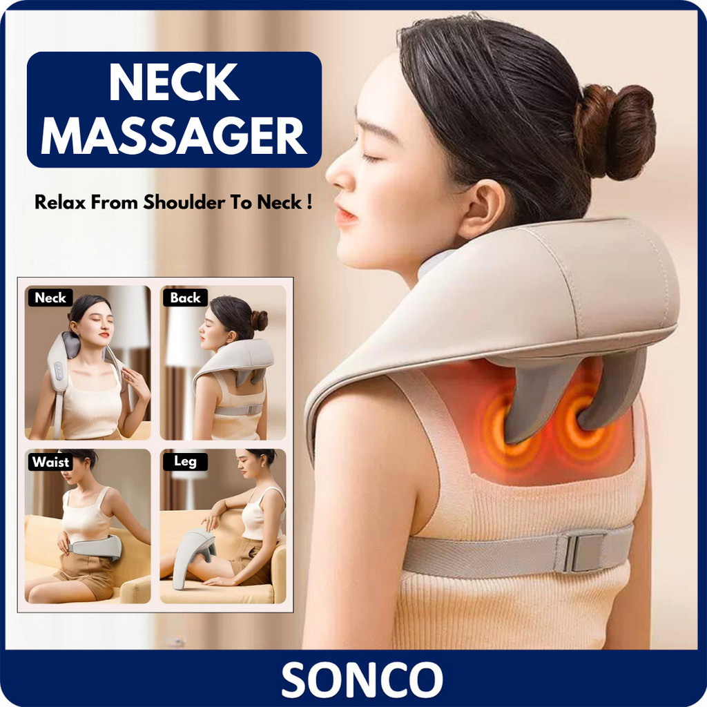 Electric Neck Massager 8D Kneading Hot Compress Full Body Shoulder Neck Massager For Home Office Pain Relief 肩颈按摩器