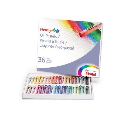 Pentel Arts Oil Pastels | Kids Craft Crayon Drawing | Set of 36 Colour Sticks