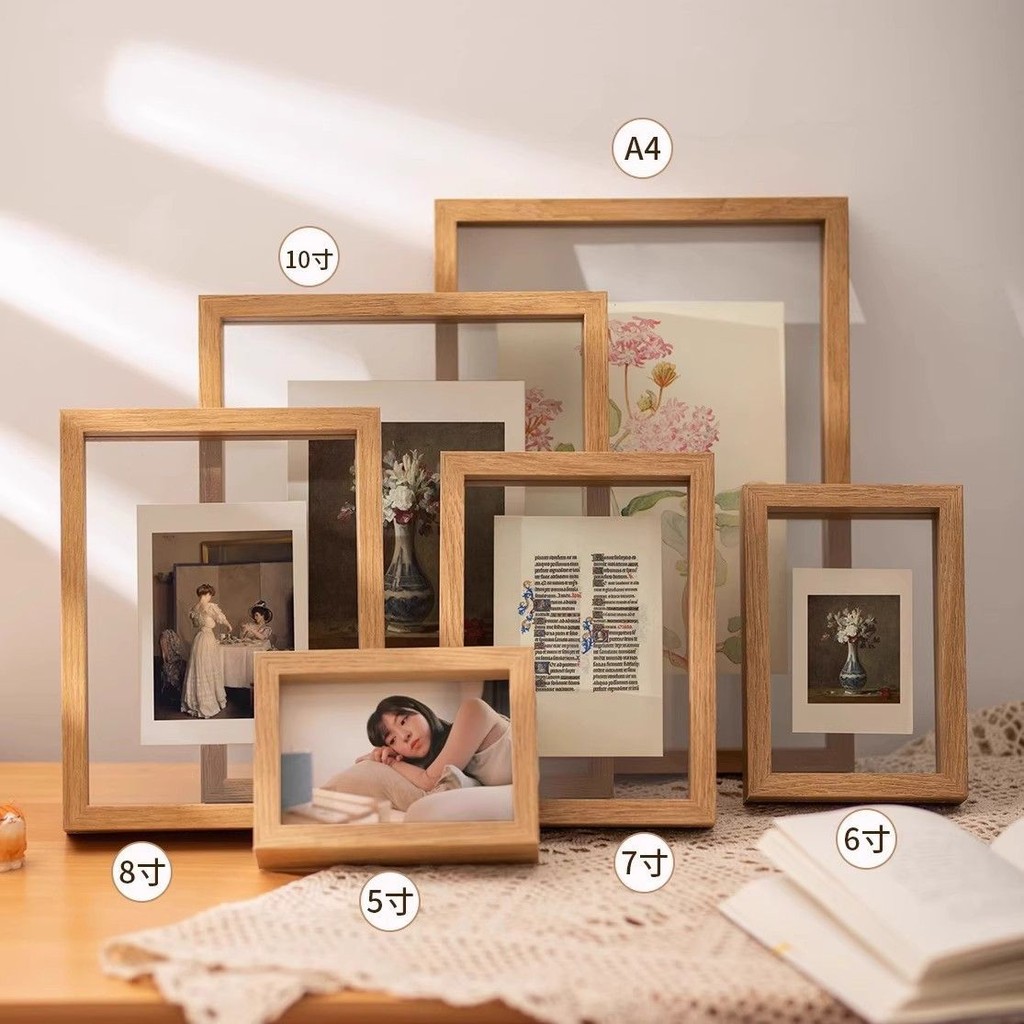 Double-sided Transparent Photo Frame Polaroid Photo Frame Home Desktop Table Photo Frame Calligraphy Calligraphy Photo Frame Specimen Dried Flower Photo Frame Creative Table Photo Frame Three-Dimensional Mounting Display Frame
