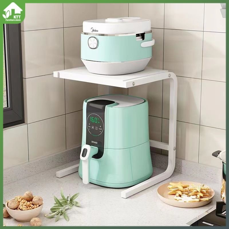 Kitchen Rice Cooker Air Fryer Rack Oven Kettle Discharge Rice Cooker Stove Heightened Countertop Storage Rack