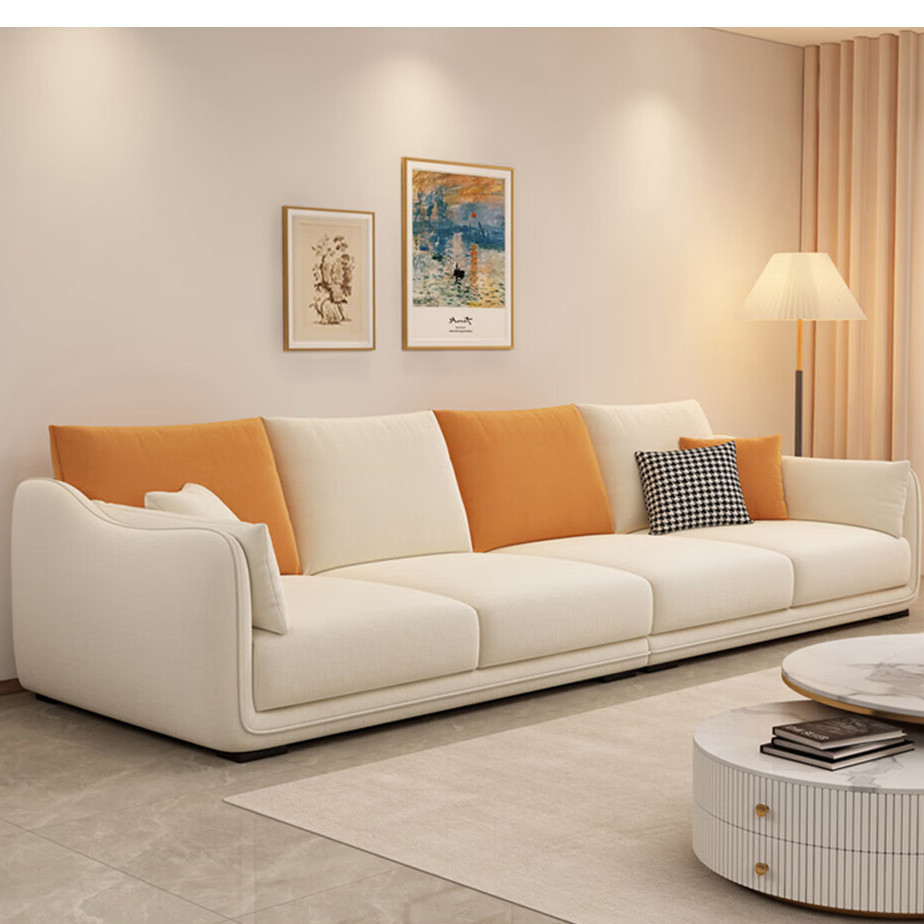 sofa 3 seater  sofa murah  sofa l shape Cream Style Rental House Fabric Sofa Light Luxury  Simple Modern Nordic 沙发