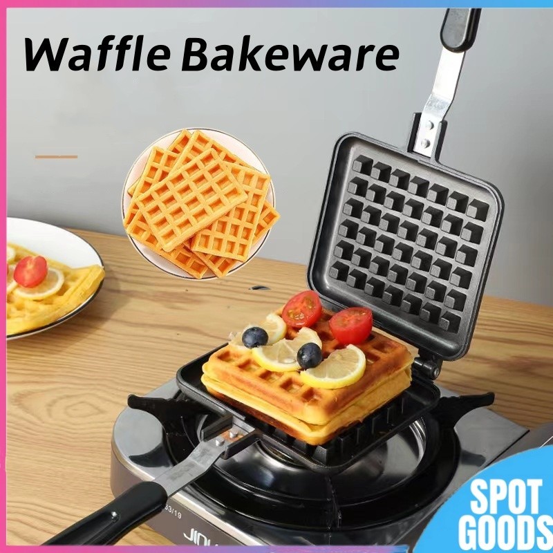 Specool- DIY Lattice Muffin Baking Mold Kitchen Gas Non-Stick Waffle Maker Pan Mould Mold Press Plate Cook Baking Tool