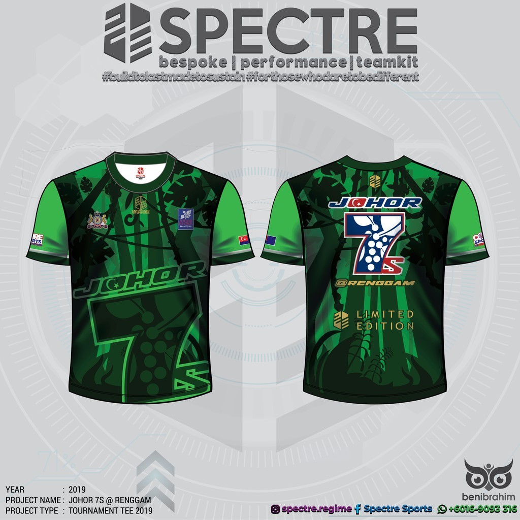 SPECTRE | JOHOR 7S @ RENGGAM (GREEN) | OFFICIAL MERCHANDISE | ROUND NECK TEE