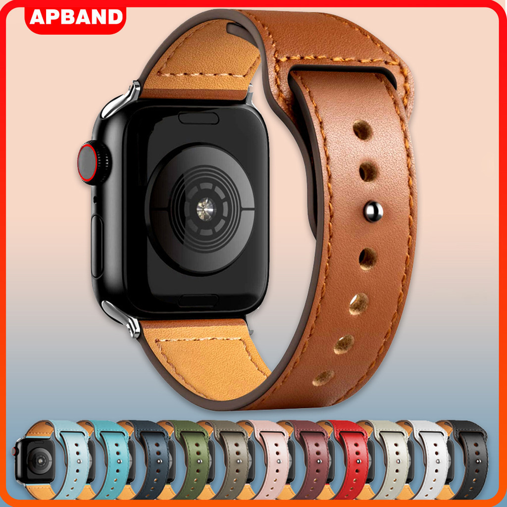 Geniune Leather Strap Band for IWatch Ultra 3 2 SE 3 2 SmartWatch Series 11 10 9 8 7 49 46 45 41 6 5 4 44 42 40mm