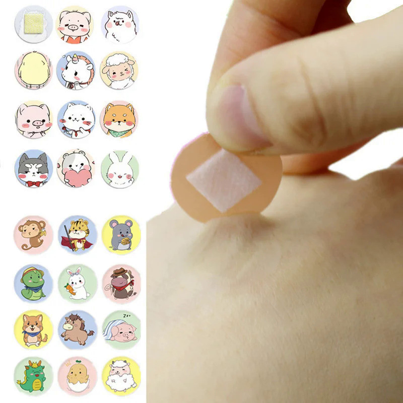 120pcs/Lot Cartoon Band Aid Hemostasis Adhesive Bandages Skin Vaccine Injection Hole Patch Kawaii Wound Plaster Patches for Kids