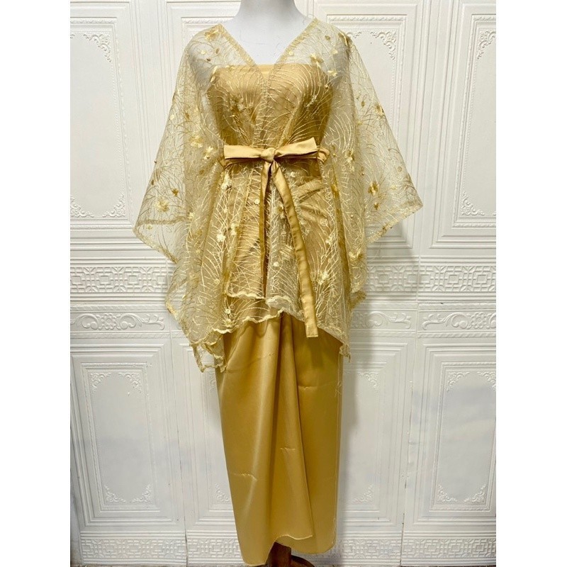 Durable Must Set kebaya outer tille pita cantik mix satin brukat kondangan wisuda bridesmaid modern mewah Premium - Image 2
