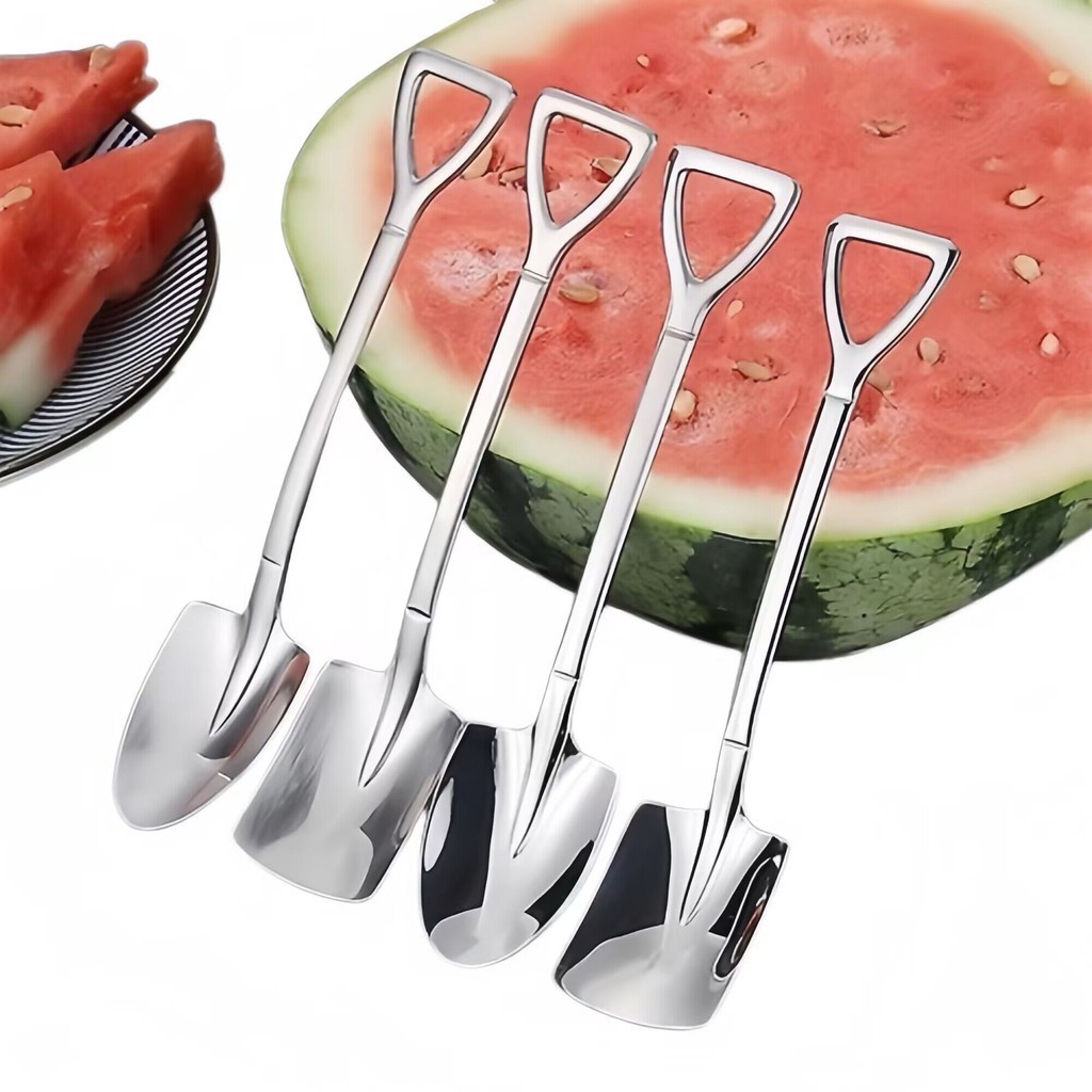 Dessert Cake Ice Cream Coffee Spoon 304 Stainless Steel Tea Hanging Hole Kitchen Utensils Tool Kek Aiskrim Sudu Kopi