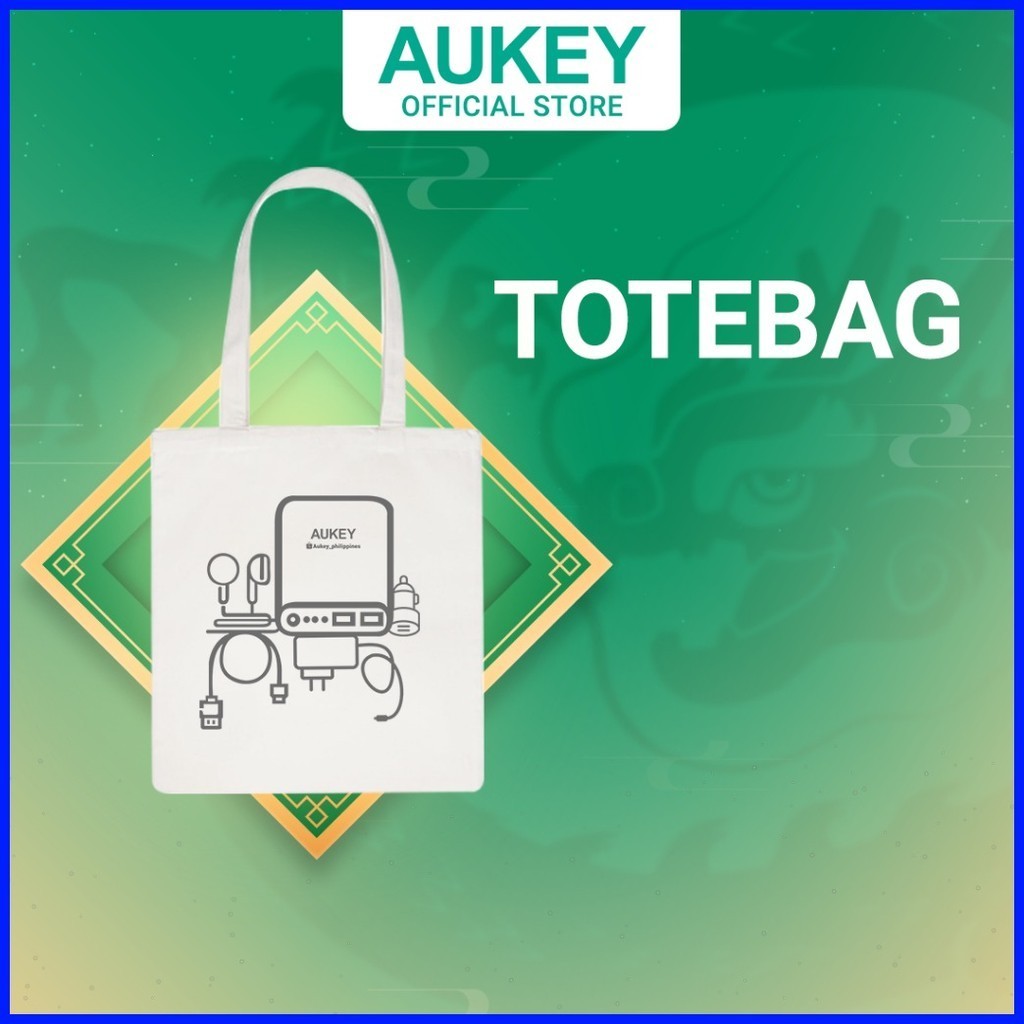 AUKEY Tech Printed Designed Tote Bag in Canvas (Freebie: DO NOT CHECK OUT)