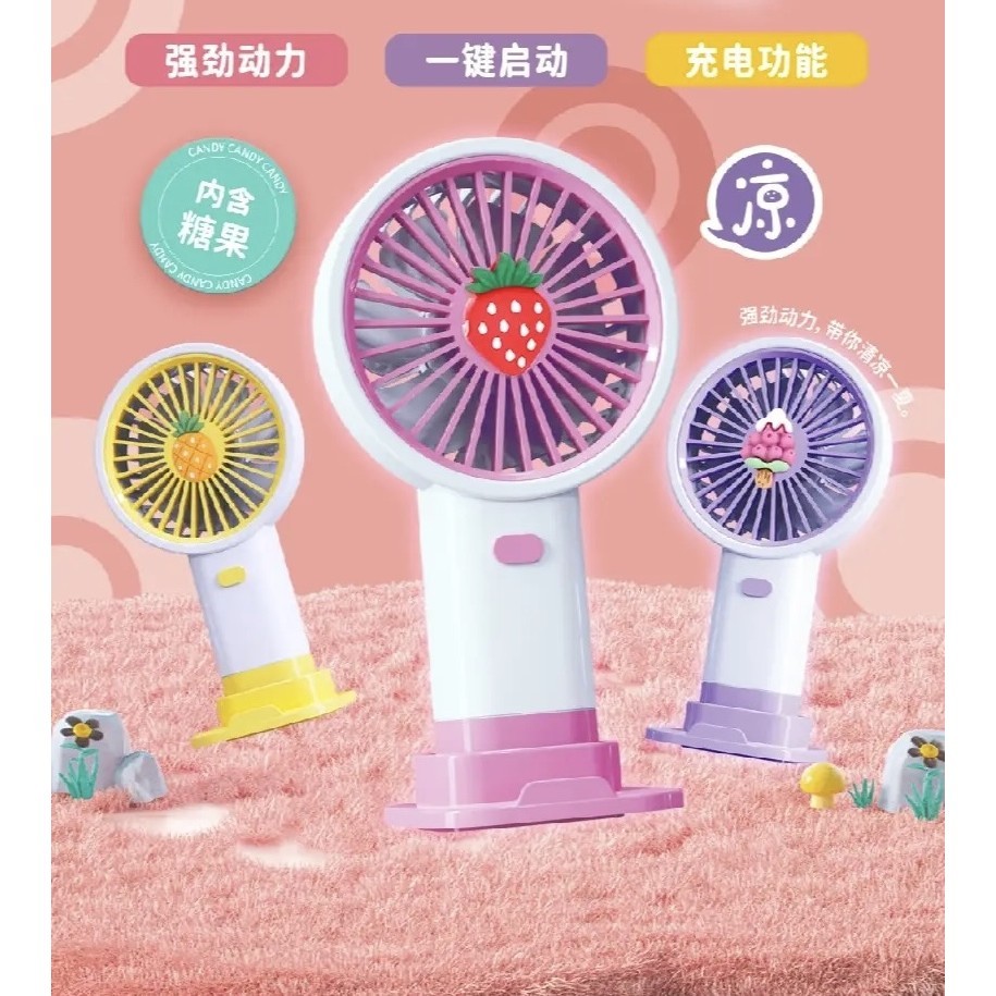 Portable Mini Fan Hand Table Mini Clip Fan USB Charge Battery Desk Cooling Small Kipas Kecil Cute Comel Angin Besar