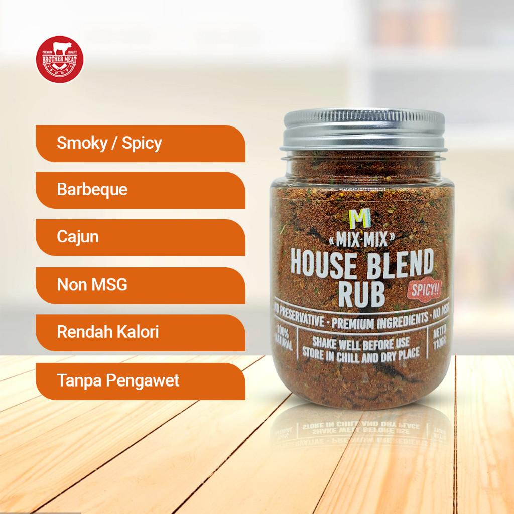Premium Quality Mix House Blend Rub Bumbu Marinasi Kering / Tabur Serbaa 110gr