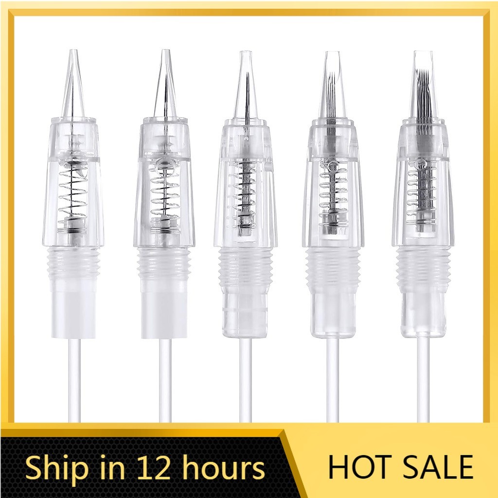 透明螺口针头1R 3R 5R Microblading Eyebrow Tattoo Needle Cartridge For Charmant Charme Princesse Liberty Tattoo Machine Needle