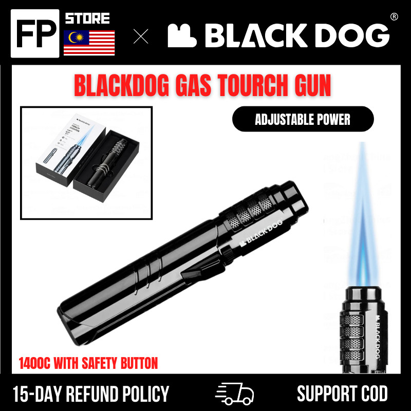 [ COD READY STOCK ] Blackdog Camping Metal Gas Lighter Windproof Turbine Torch Jet Lighter Gun Outdoor BBQ Masak khemah