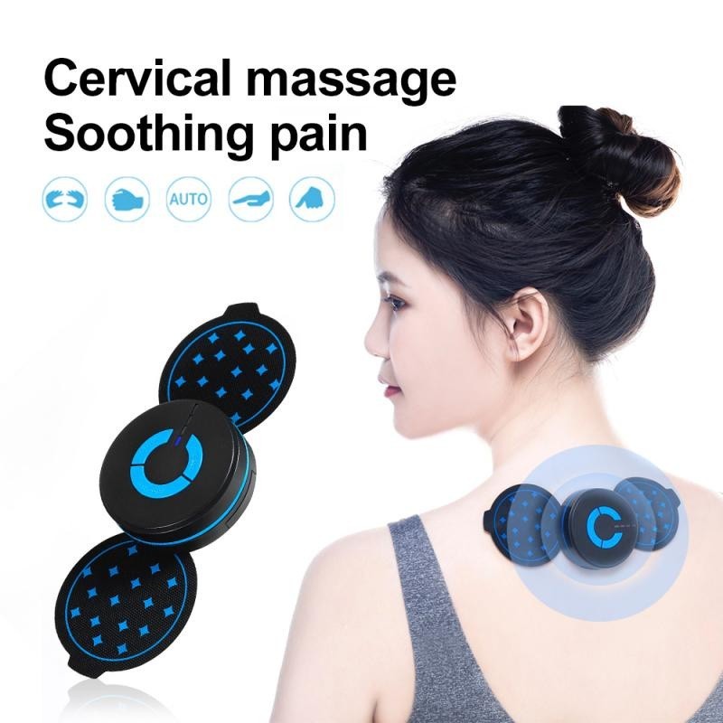 EMS Cervical Massager Stickers USB Rechargeable Stimulator Neck Hump Vertebra PBack Massage Muscle Relief