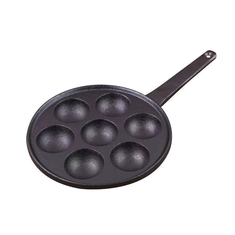 Cast iron octopus ball baking pan Household non-stick pan Korean magnetic cooking mold enameled fried quail eggs