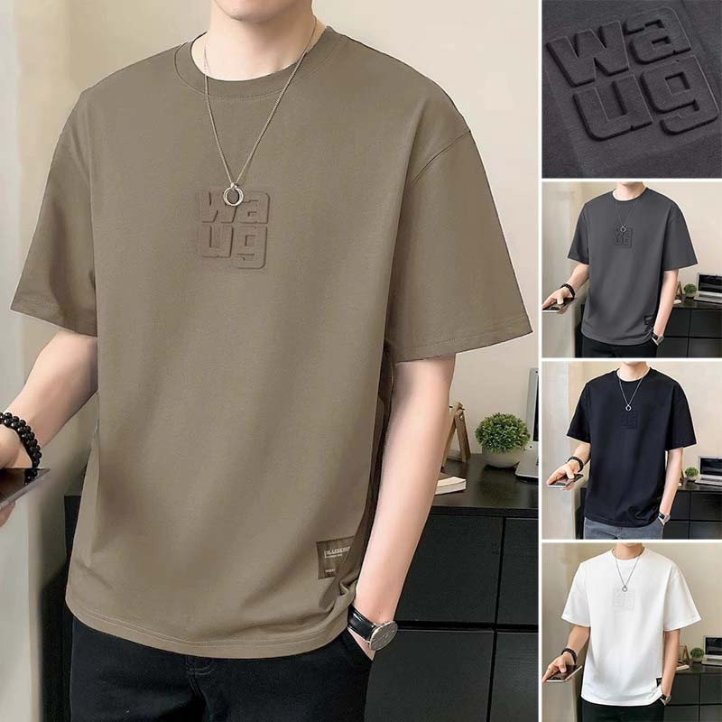 Baju T Shirt Lelaki Plain T Shirt Men Short Sleeve Fashion Round Neck Korean Style Loose Breathable Men Tshirt Oversize T Shirt Lelaki