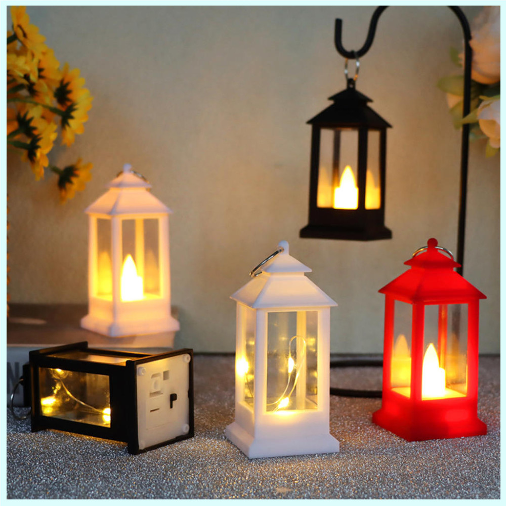 Vintage Flameless Candle Holder Tabletop Candlestick Chandelier Home Decoration Mini Carry Lamp Electronic Candle Ambient Light Night Light Ornaments
