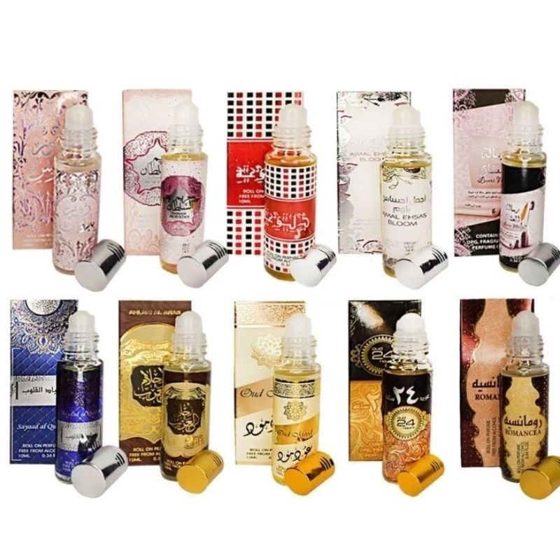 Oud mood/ hareem/ rose/ ajmal /romancea perfume oil 10ml Roll On non al cahool Perfumes Concentrated
