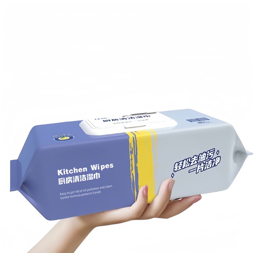 AXN-Kitchen Wipe-80pcs【20X20CM】Thickened Wet Strong Oil Removal Disposable Cleaning Cloth Stove Table Hood Utensils Tisu