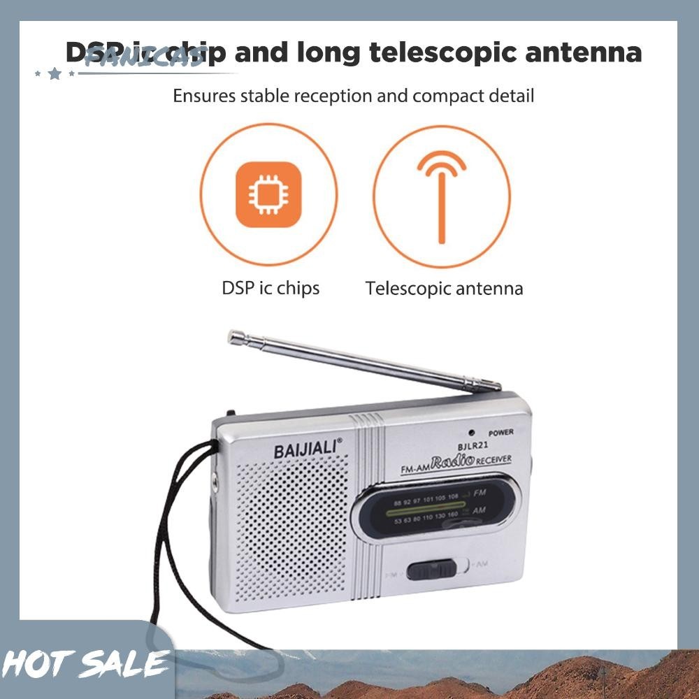 [Fanicas.my] Mini AM/FM Radio AA Battery Powered Full-wave Band Emergency Radio Receiver