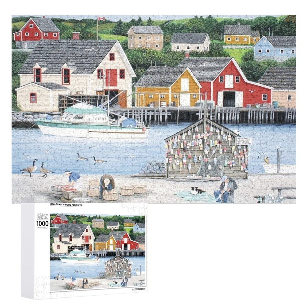 Fisherman's Cove Canadian Collection Canadienne Color Puzzle (500 Piece Jigsaw Puzzle) - Glare Free - Precision Fit Merchandise & Collectibles (1000 Piece Jigsaw Puzzle)